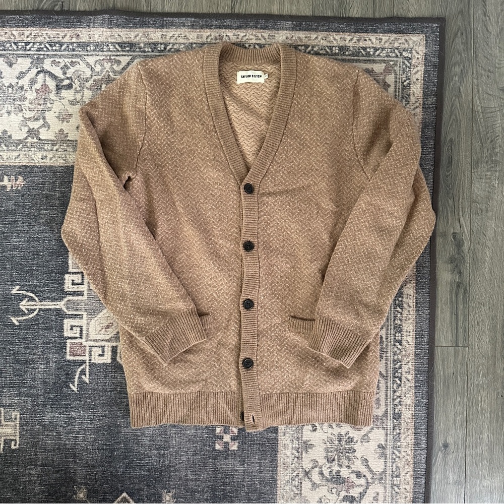 Taylor Stitch Tan Cardigan Sweater